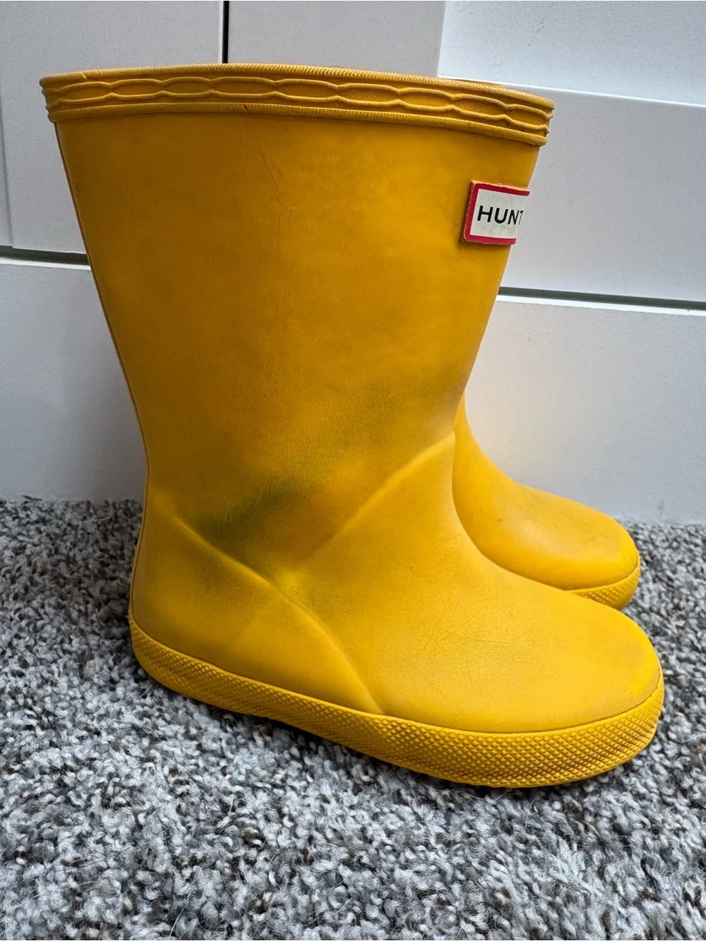 Hunter Waterproof Yellow Pull On Rain Boots- Toddler Size 7c